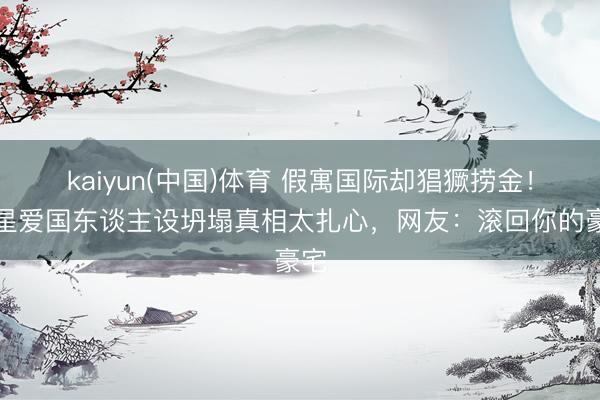 kaiyun(中国)体育 假寓国际却猖獗捞金！明星爱国东谈主设坍塌真相太扎心，网友：滚回你的豪宅