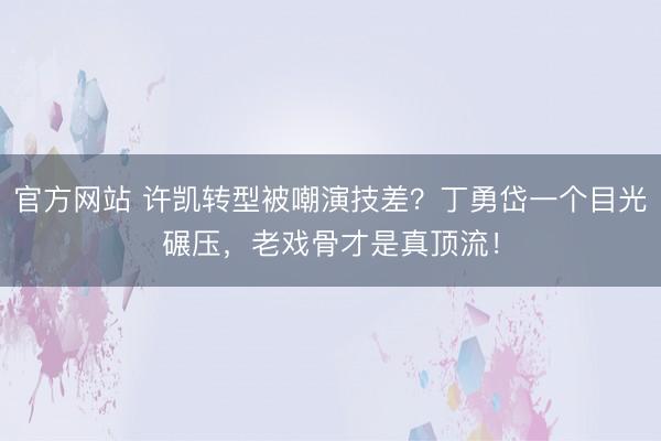 官方网站 许凯转型被嘲演技差？丁勇岱一个目光碾压，老戏骨才是真顶流！