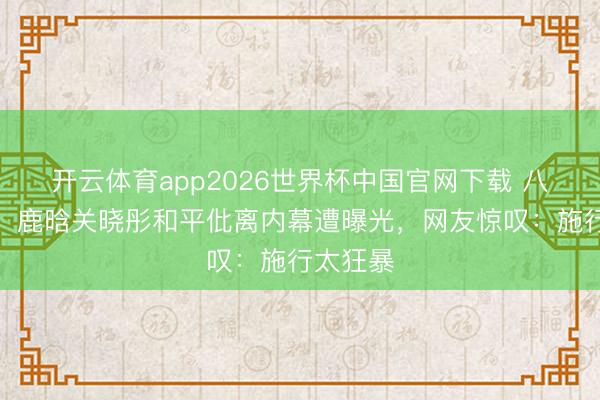 开云体育app2026世界杯中国官网下载 八年情断！鹿晗关晓彤和平仳离内幕遭曝光，网友惊叹：施行太狂暴