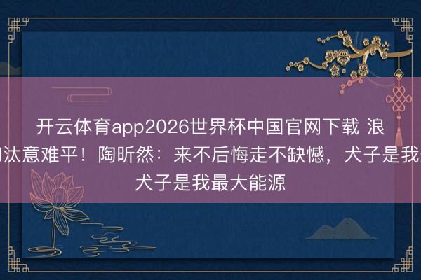 开云体育app2026世界杯中国官网下载 浪姐二公淘汰意难平