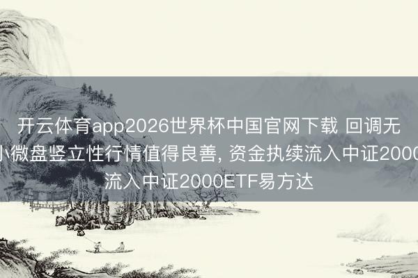 开云体育app2026世界杯中国官网下载 回调无碍基本面， 小微盘竖立性行情值得良善， 资金执续流入中证2000ETF易方达