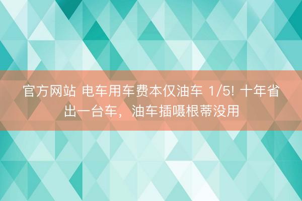 官方网站 电车用车费本仅油车 1/5! 十年省出一台车，油车插嗫根蒂没用