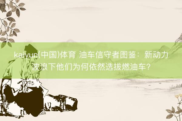 kaiyun(中国)体育 油车信守者图鉴：新动力波浪下他们为何依然选拔燃油车?
