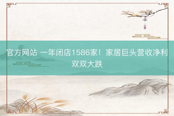 官方网站 一年闭店1586家!家居巨头营收净利双双大跌